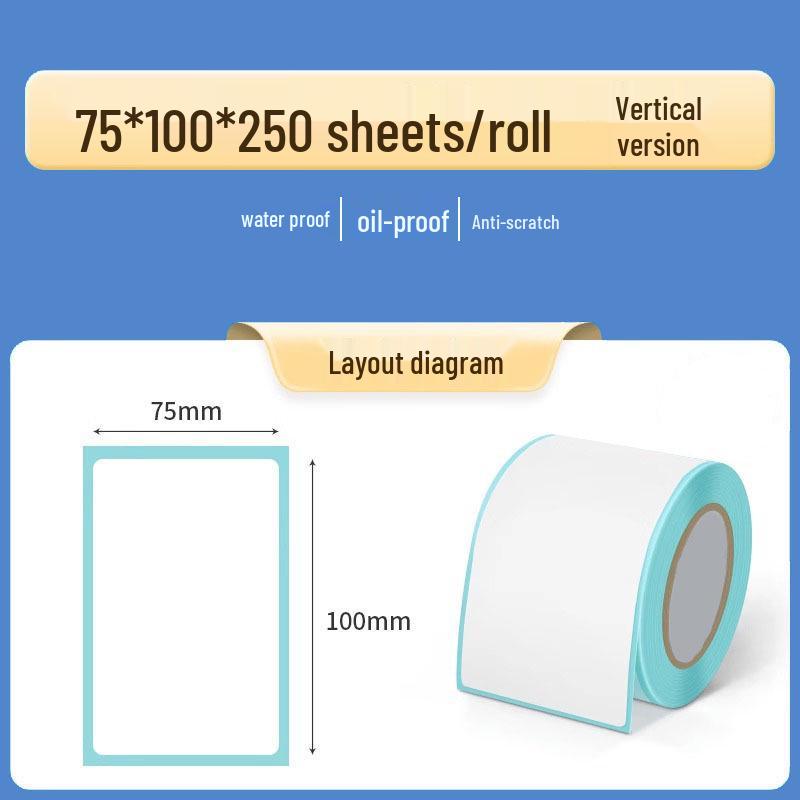 Double Row Thermal Paper Self-Adhesive Labels for QR Code & Barcode Printing, Water/Oil/Heat-Resistant, Free Shipping