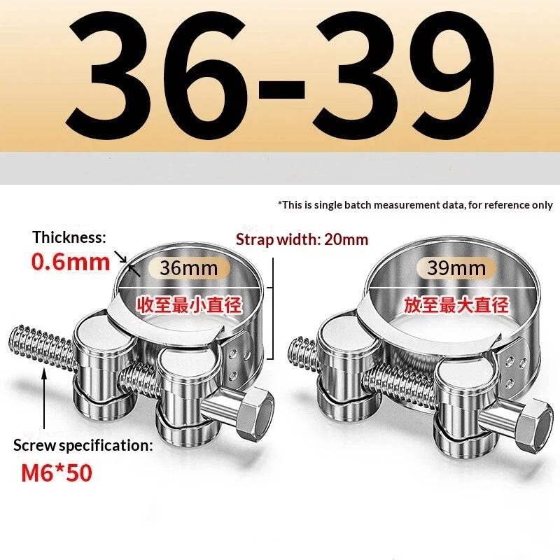 Zinc-plated Iron Hose Clamps Adjustable Rust Resistant For Plumbing Automotive Repair