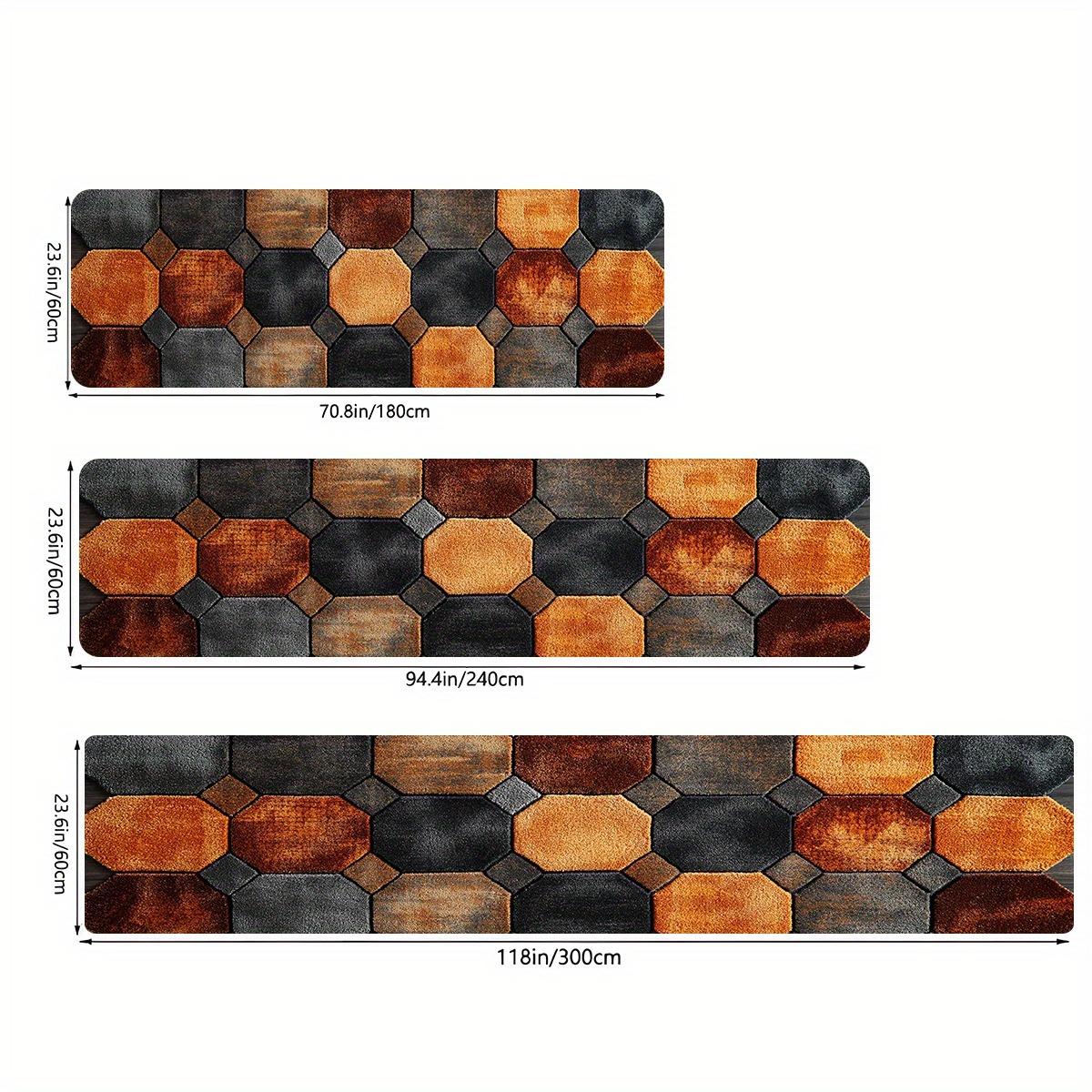 

VIKAMA Vintage Plaid Carpet Long Carpet Kitchen Rug Doormat Runner Rug Bathroom Mat Rug For Bedroom Carpet For Live Room Home De 40X120CM (1.3X3.9FT