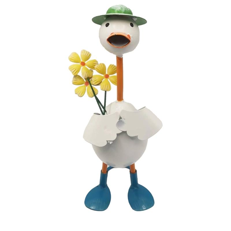 

Утиные статуэтки Утиные железные фигурки Утиные украшения для дома сада стола Декор для суккулентов Смешные подарки жёлтый