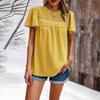 Diyun European and American Women's Clothing Spring and Summer Temperament Solid Color Short-sleeved Lace Top
