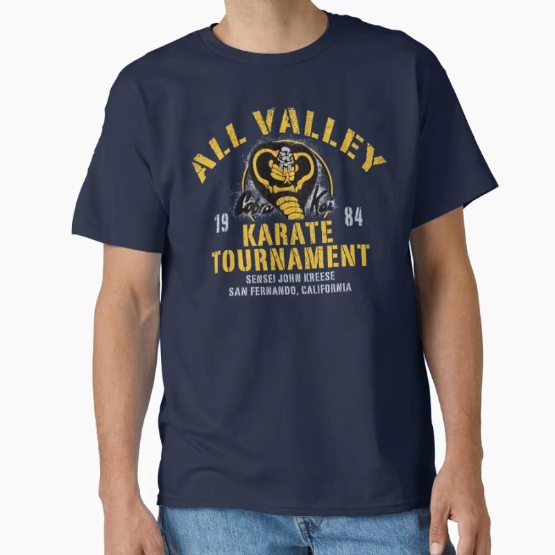 vintage All Valley Karate Tournament Cobra Kai Shortsleeve crewneck Tshirt for men women Large size Adult Tops S3xl