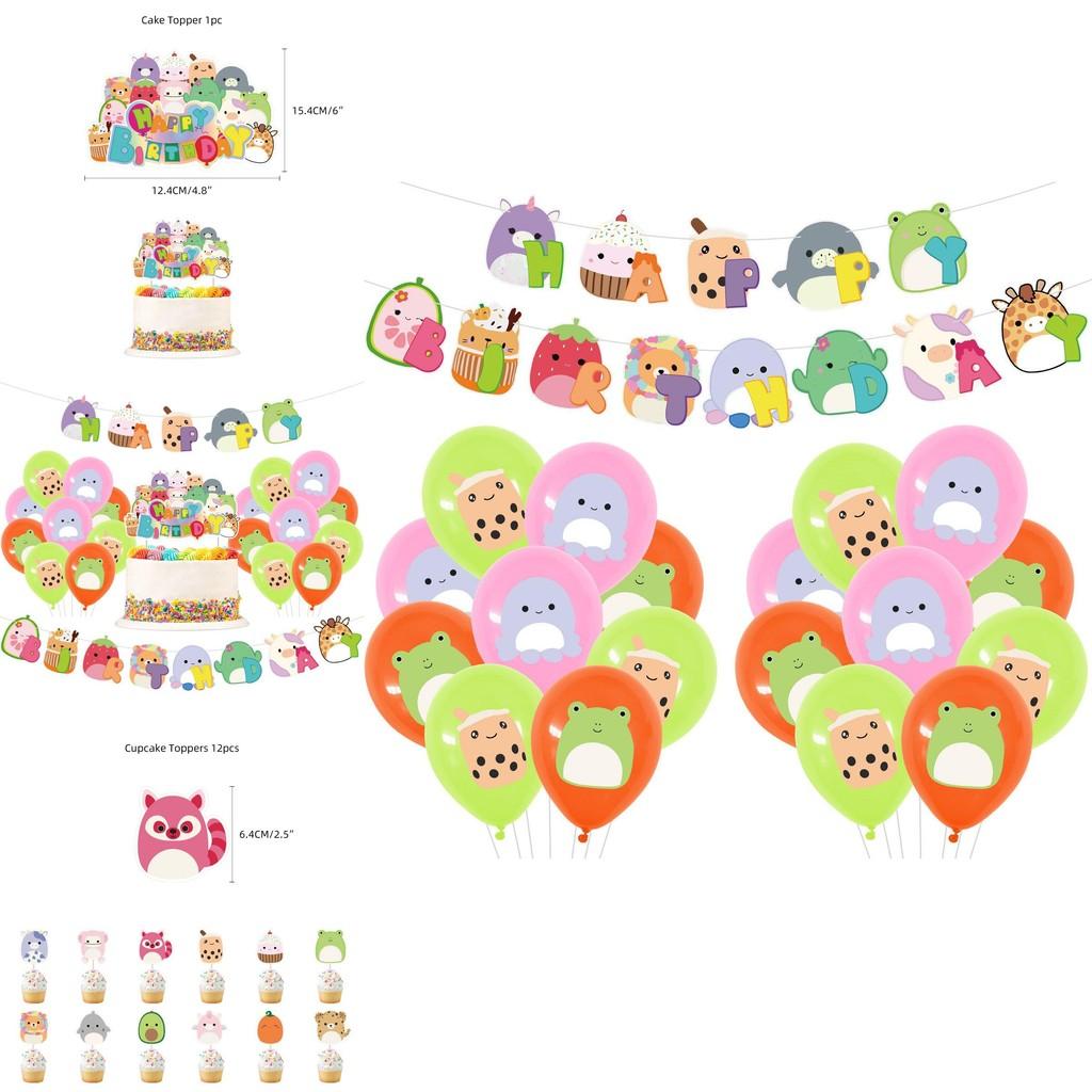 Squishmallows Birthday Party Supplies Kit With Cake Topper Balloons And Banner Ideal For Kids