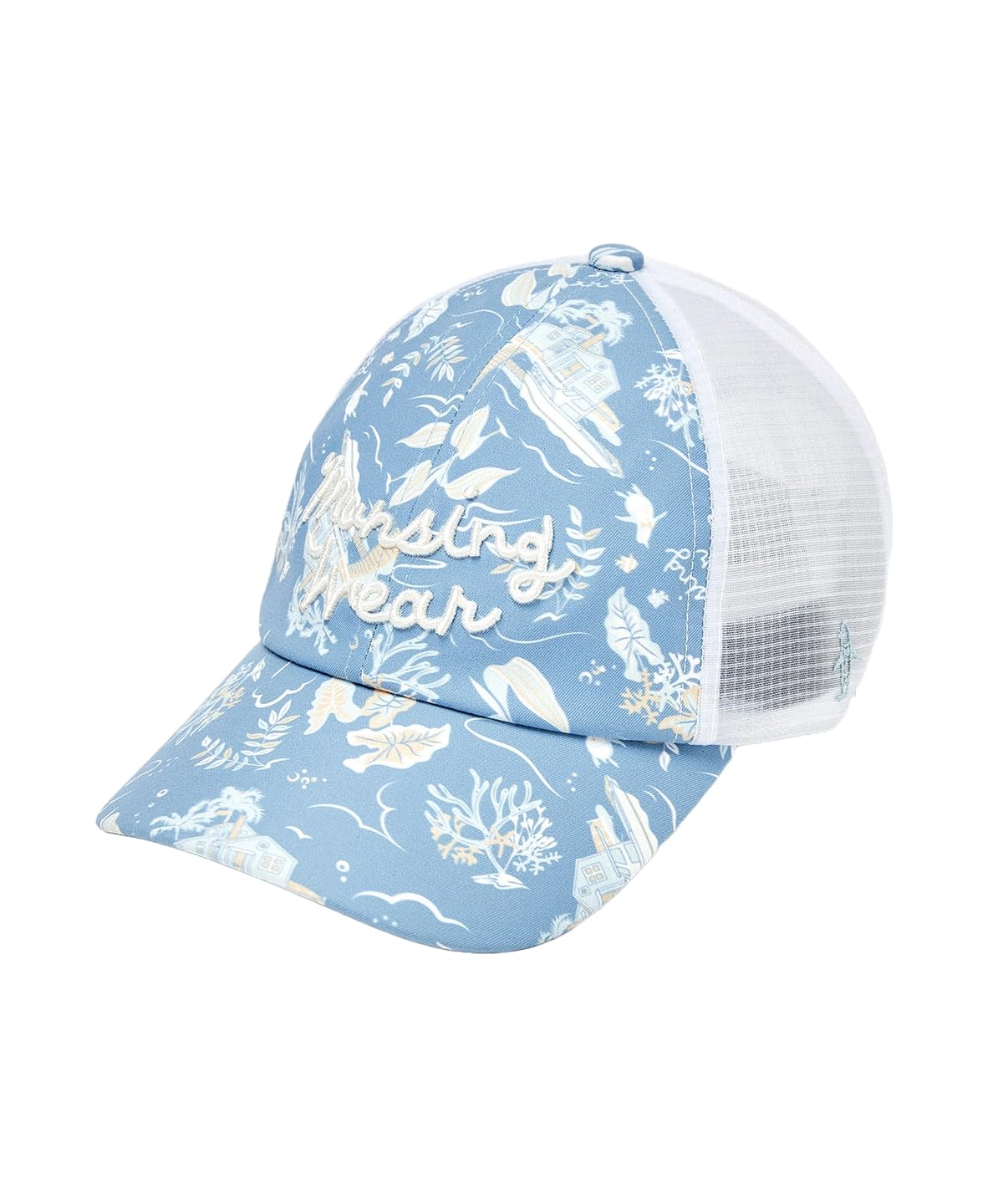 

[Munsingwear] Cap Aloha Pattern Cooling Bell Oasis One-Touch Buckle Golf MG5SCP07M Men s BL00 (Blue)