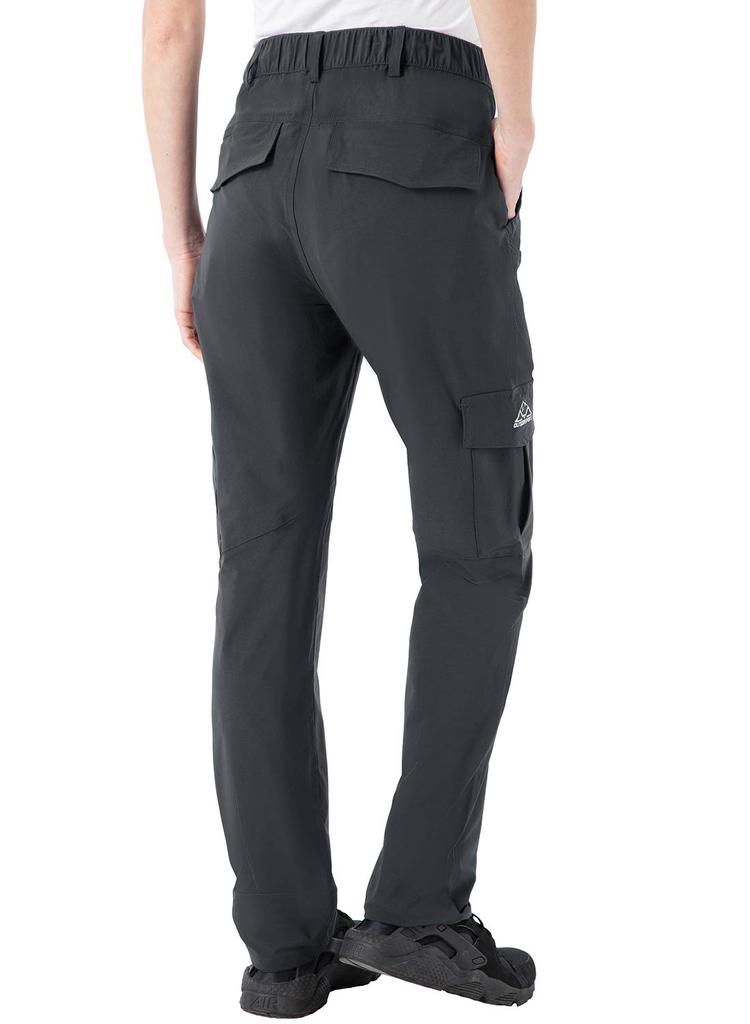 Gopune Women's Trekking Pants, Water-Repellent Quick-Dry Stretch Cargo Pants for Hiking, Golf, Camping, Fishing, UV-Cut Cooling Lightweight (Gray, 2L)