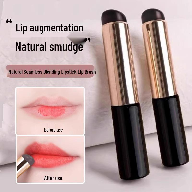 Transparent Silicone Lip Brush with Lid - Portable Lipstick Smudge and Balm Tool