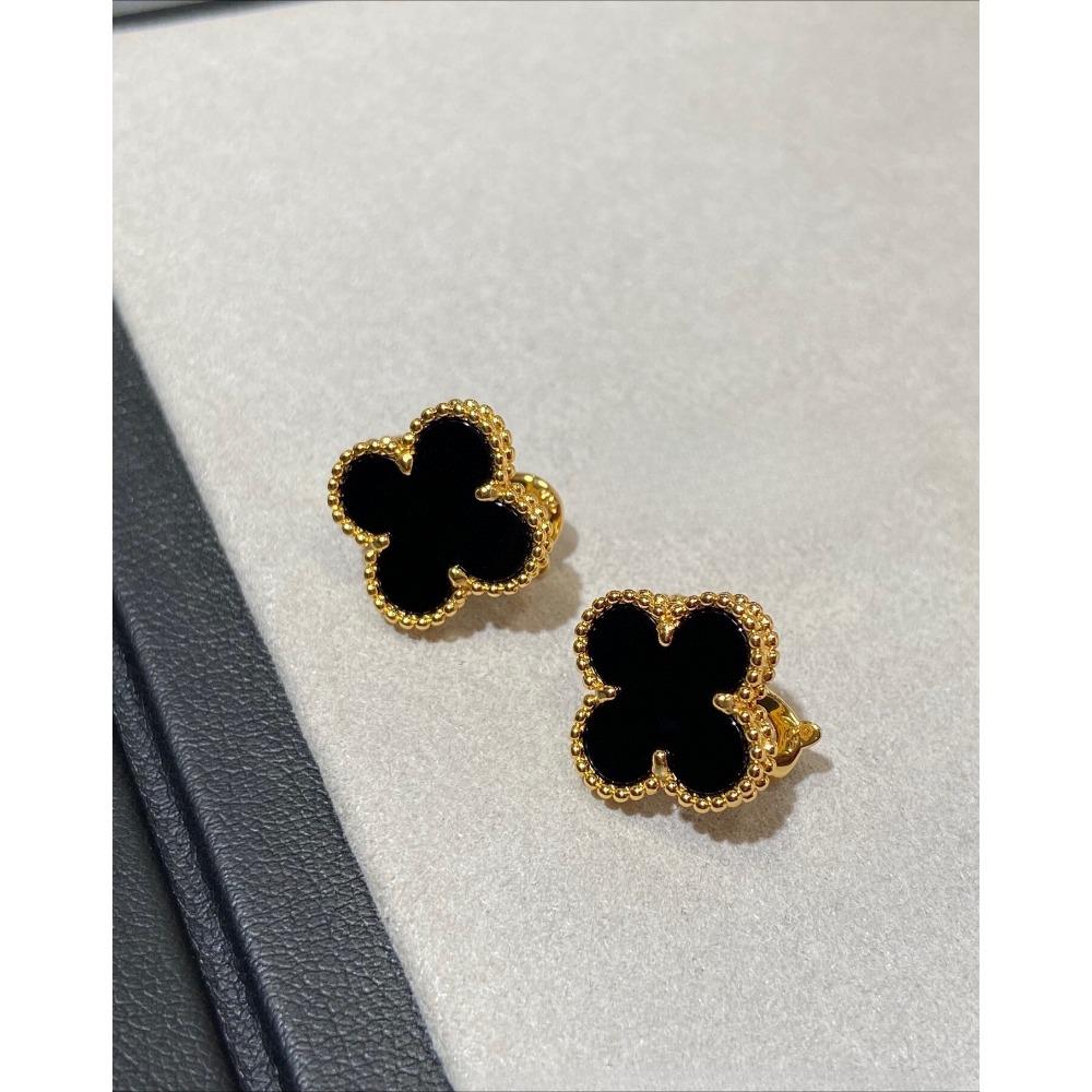 

Четырехлистный клевер Новые серьги Красный халцедон 18К Розовое золото Серьги в виде четырехлистного клевера Женские Легкая роскошь Высокий класс Модные серьги rose gold чёрный