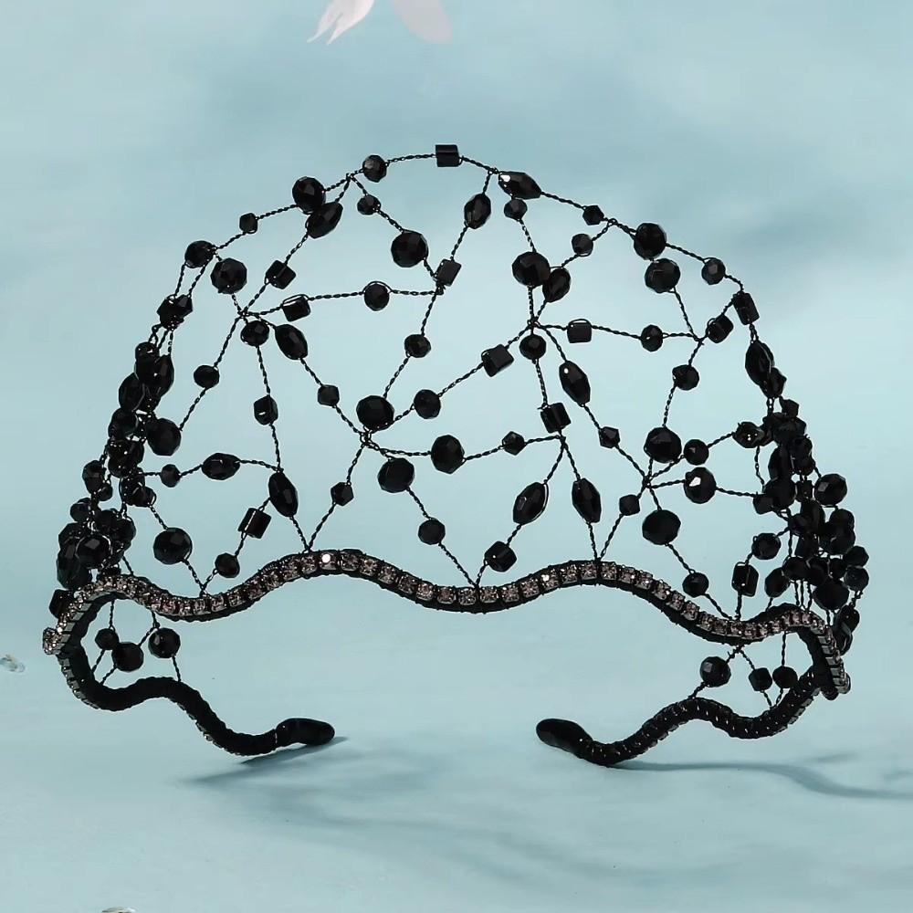 Handmade Hair Bands Ethnic Style Bride Headband Elegant Crystal Hair Net  Wedding Hair Accessories