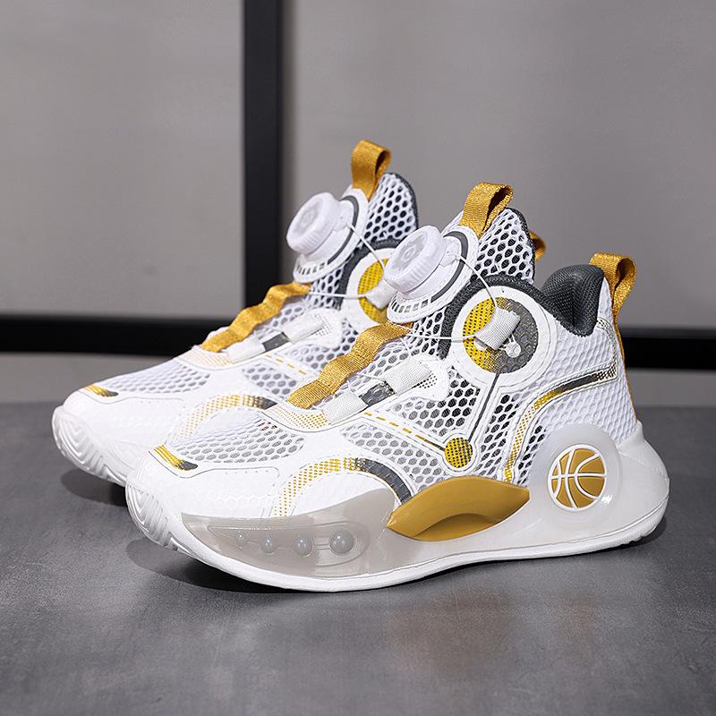 Boys Basketball Shoes Summer 2025 New Breathable Mesh Professional Training Shoes Boys Non-slip Children's Sports Shoes