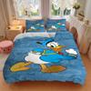 3pcs Disney Donald Duck Printed Quilt Set, Includes 1 Quilt Cover and 2 Pillowcases, Machine Washable, Suitable for All Seasons.W024