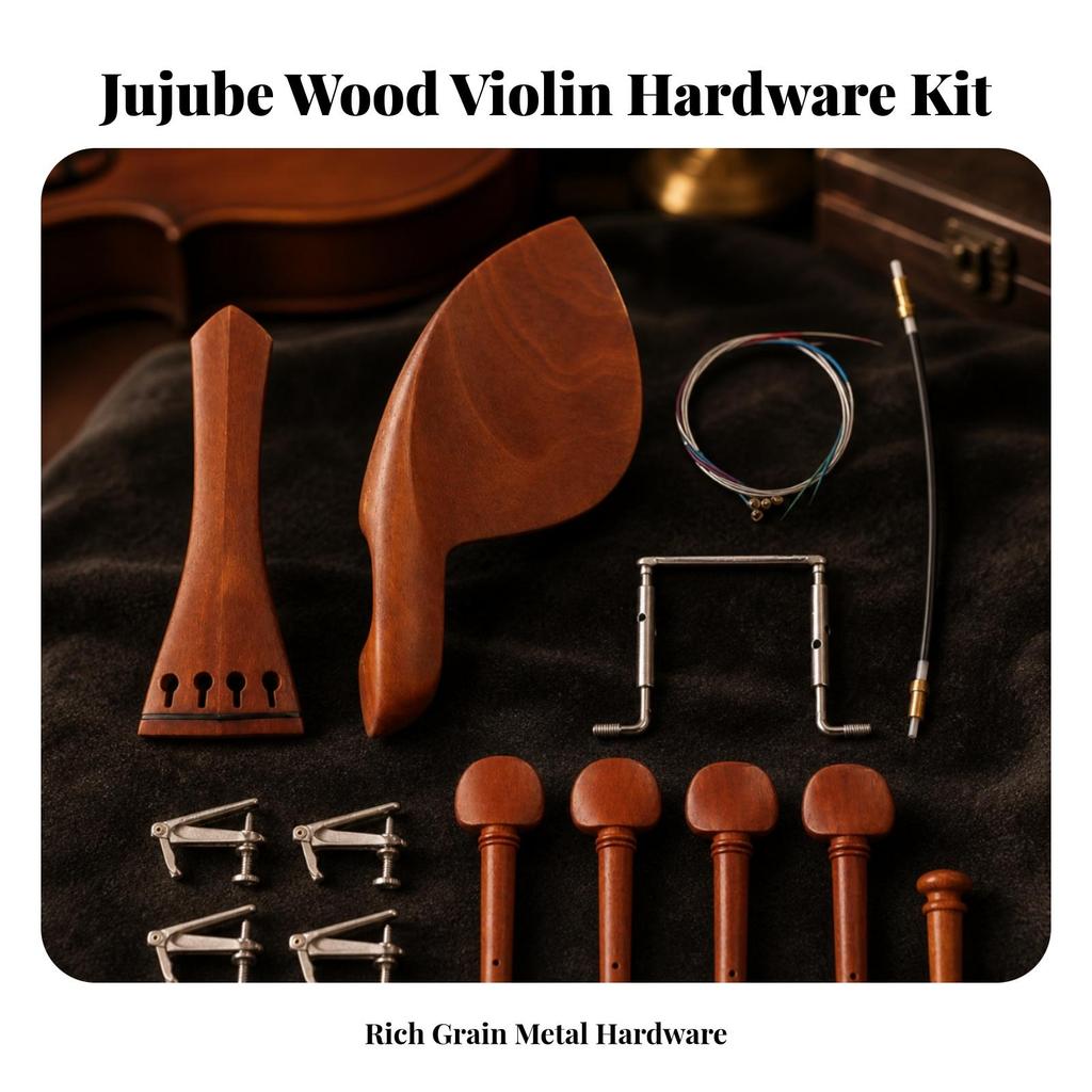 4/4 Violin Parts Kit Convenient Jujube Wood Accessory Complete