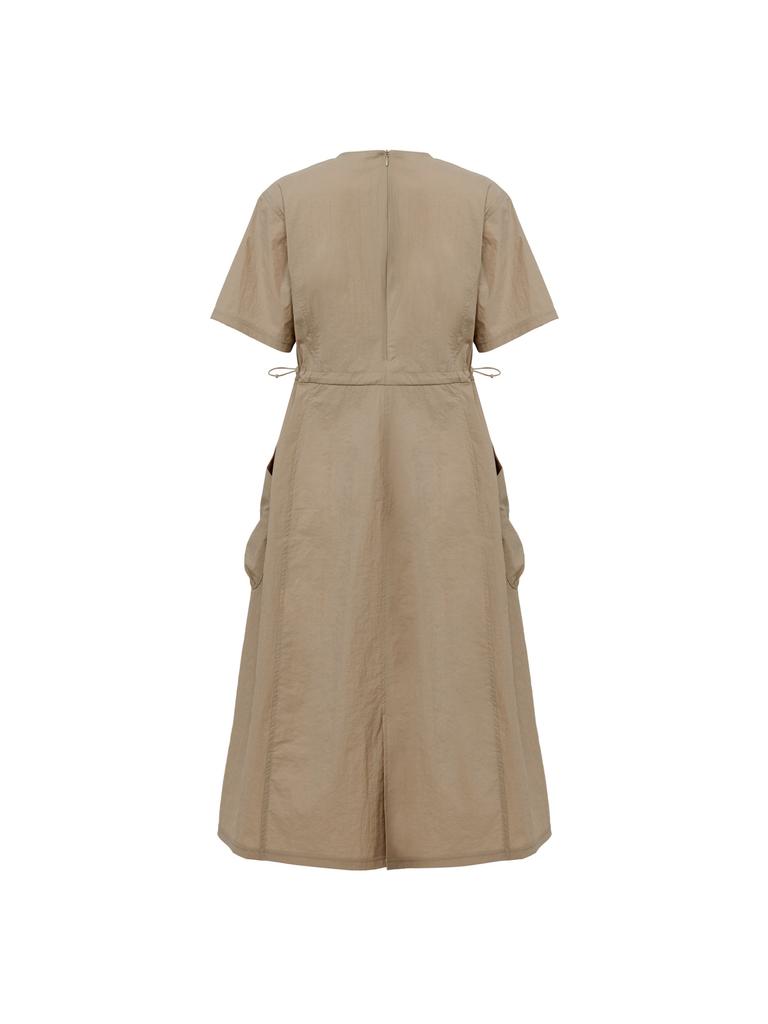 EIDER Tour Women'S Woven Short Sleeve Dress_Beige
