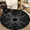1 alfombra de silla con patrón abstracto para oficina, alfombra de oficina redonda antideslizante duradera de gran tamaño, adecuada para la oficina