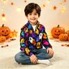 Kids' Knit Sweatshirt with Halloween Print for Fall Festival
