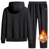 Winter Tracksuit Men Thick Warm Lamb Woolen Fleece Hooded 2 Piece Set Jacket+pants Sportswear