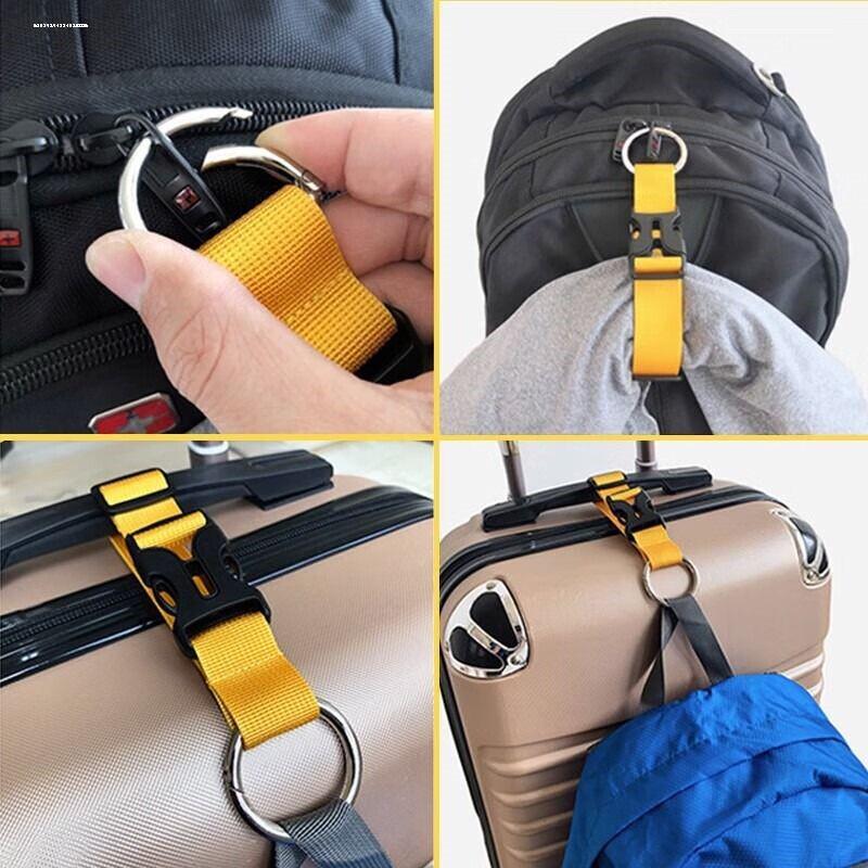 Portable Travel Backpack & Clothes Hanging Clip with Rope Hook