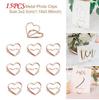 New 15PCS/Set Heart-shaped Photo Clip Card Holder Wedding Table Decoration Retro Paperclips Rose Gold Mental Clips Stationary