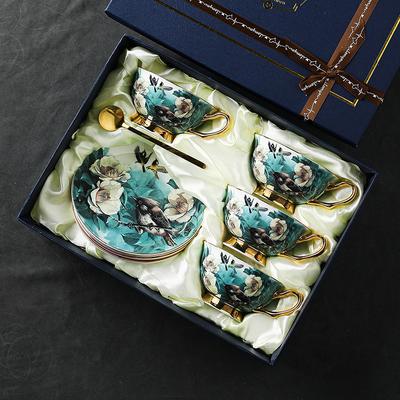 Coffee Cup Small Exquisite European Small Luxury Afternoon Tea Tea Tea Set High Value Elegant Bone China Cup Saucer Set Printing