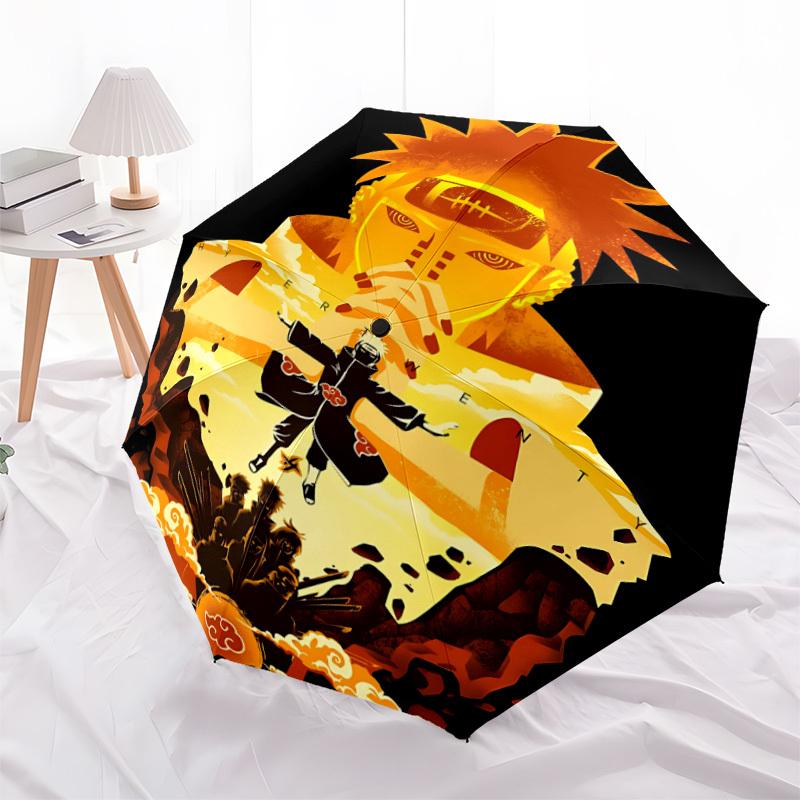 1pc Naruto Automatic Folding Umbrella, Automatic Folding Umbrella with 8 Ribs, Convenient for Outdoor Use  073
