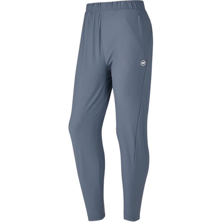 Skechers Solid Color Small Logo Elastic Waist Mid Rise Tapered Casual Pants Women bottoms Embossed-Gray P324W013-02GB M