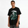 Vintage Headscarf Figure Line Print Casual T-Shirt Pure Cotton T-shirt