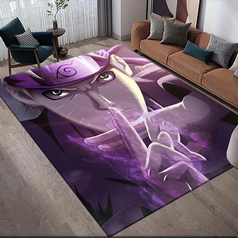 Naruto Anime Square Area Rug, Non-Slip Floor Mat for Bedroom, Perfect Gift for Anime Fans.chl