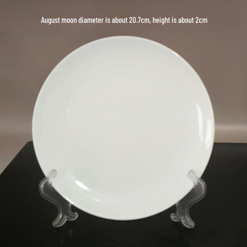 Ceramic Dining Plates - Round Western Dinner Plates for Restaurant or Household Use, Perfect for Rice, Snacks, Fruit, and Salad. Bone China.