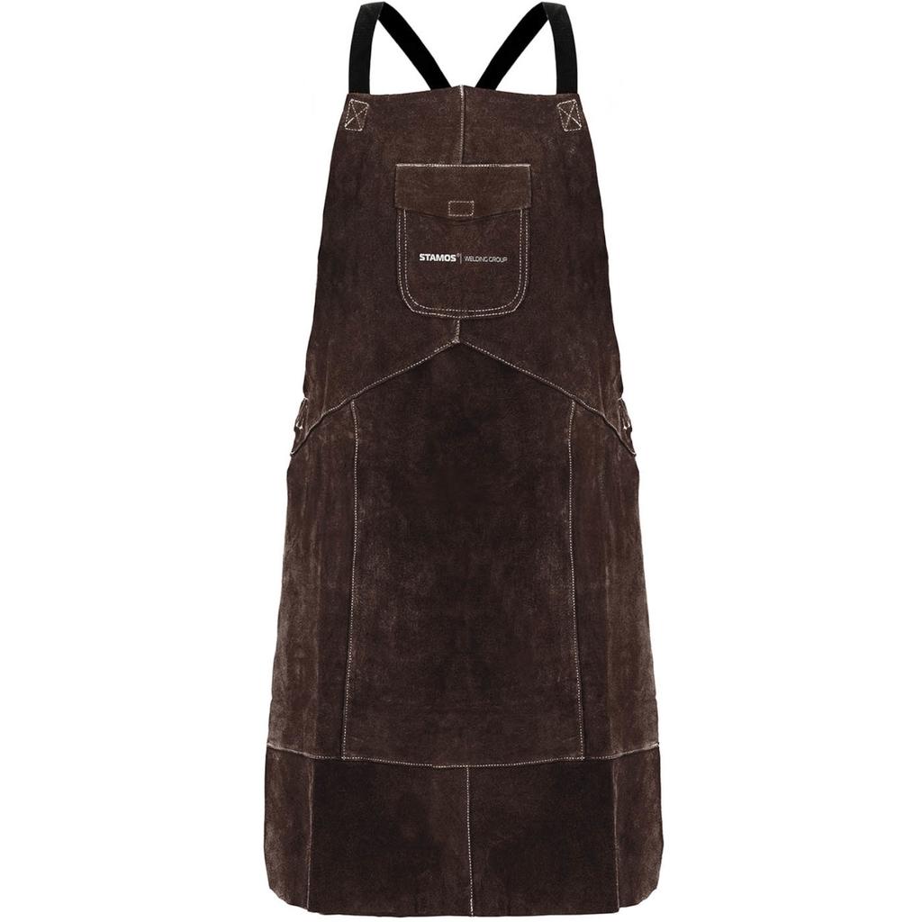 Welding apron, leather, size L, brown
