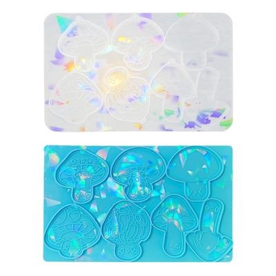 Licht und Schatten Schlüsselanhänger Anhänger Silikonformen Pilzform Holografische Form DIY Ornamente Form für Geburtstagsgeschenk