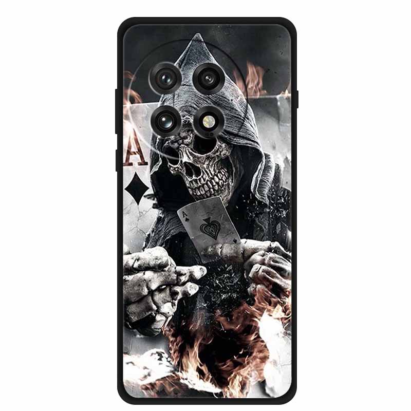 Funda For OnePlus13 5G Case OnePlus 13R Black Silicone Soft Flower Fashion TPU Back Cover For OnePlus13 13R Case Protective Capa