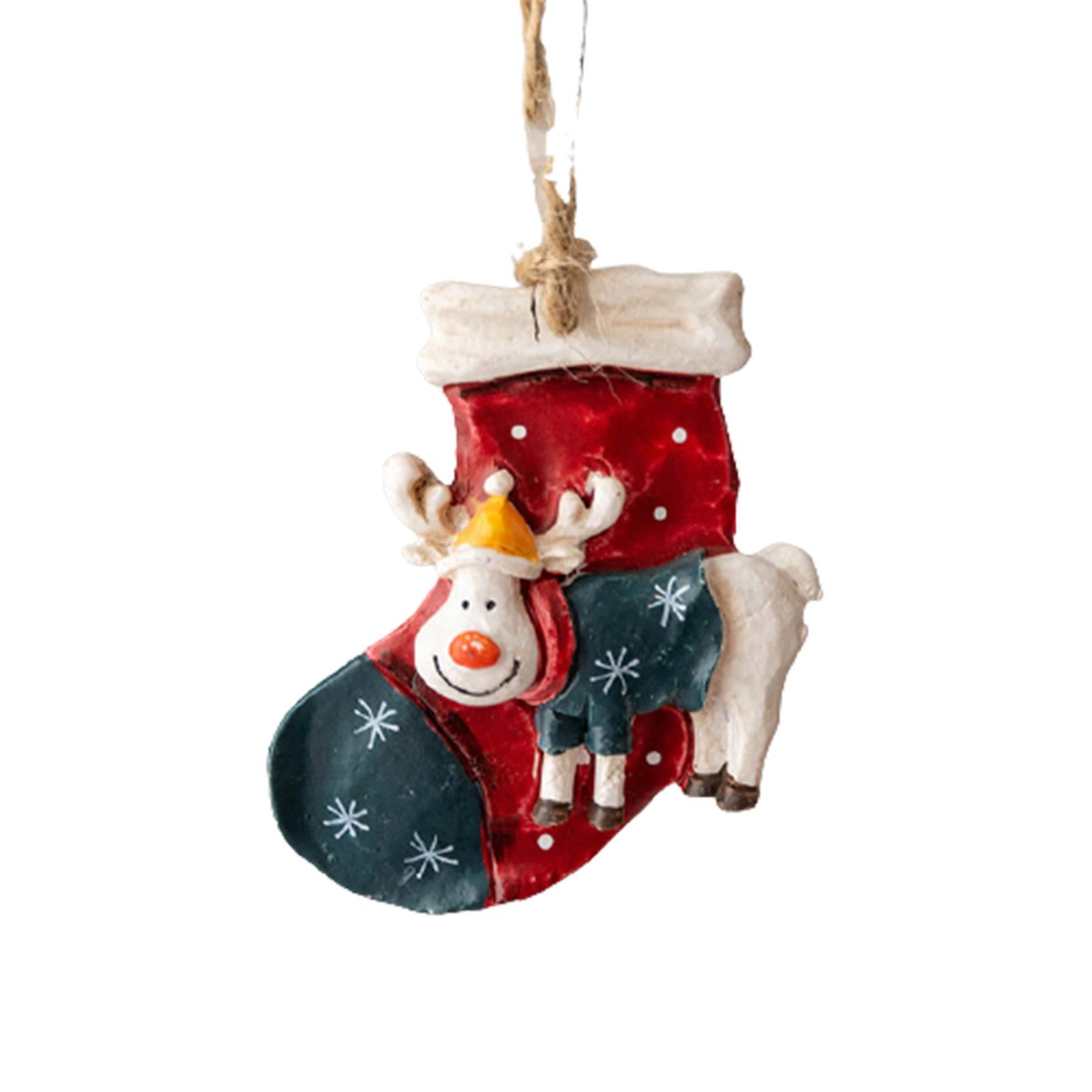 

Large Christmas Decoration Resin Pendant Horse Reindeer Pattern Design Xmas Tree Pendant