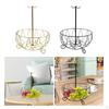 Countertop Fruit Basket Bowl with Banana Hanger, Metal Wire Snacks Vegetable for