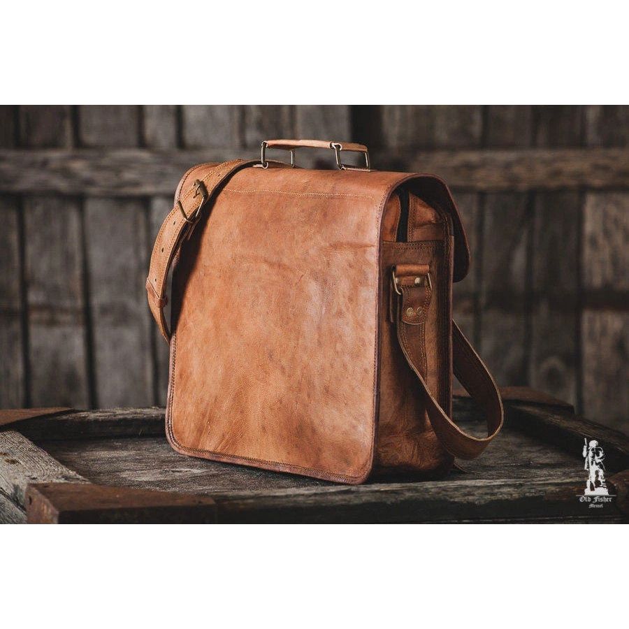 Men's Handmade Leather Vintage Laptop Messenger Briefcase Satchel Bag