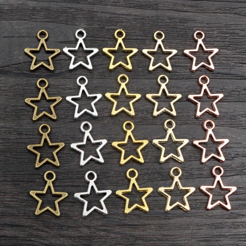 100pcs Charms Star Heart Pendants Antique Pendant fit,Vintage Tibetan Bronze Gold Silver color,DIY For Bracelet Necklace