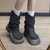 Women Thick Heel Western Cowboy Boots Female New Fashion High Heels Ankle Boots Woman Autumn Winter Platform Motorcycle Botas