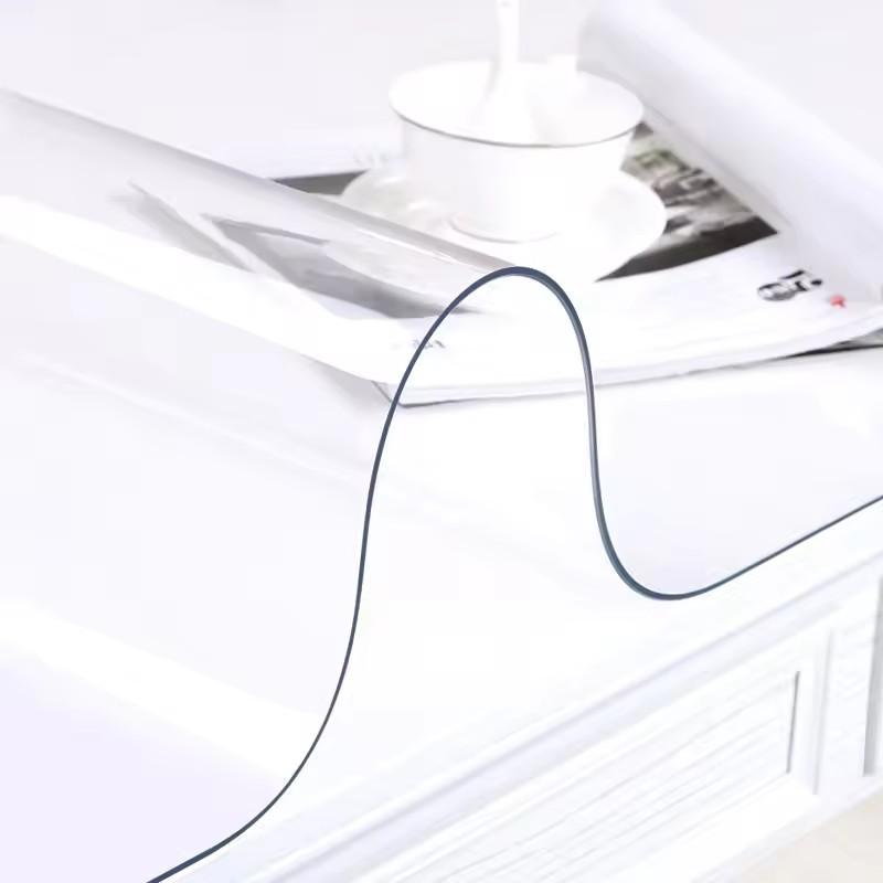 Soft Glass Tablecloth Transparent PVC Table Cloth Waterproof Oil Proof Kitchen Dining Rectangular Table Cover Matte Clear