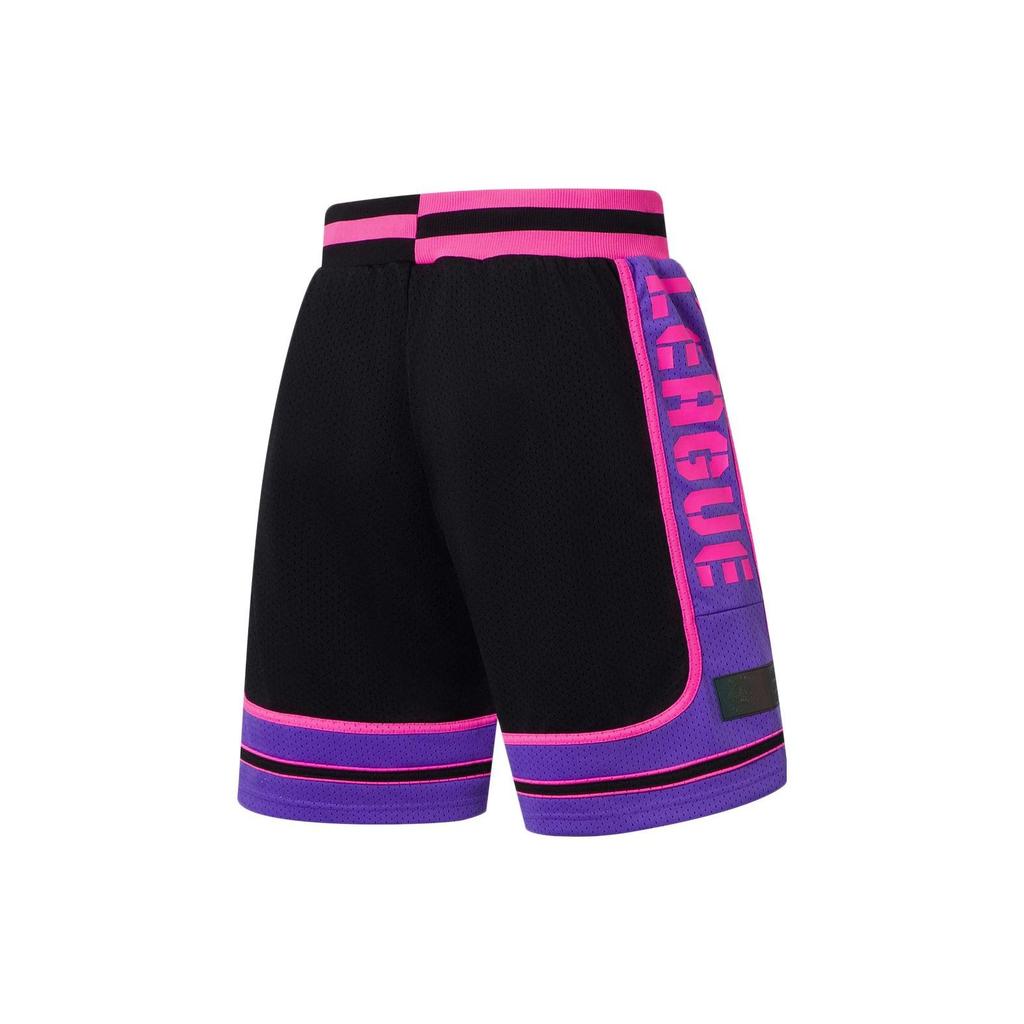 Li Ning Badfive Letter Print Basketball Shorts Men Shorts Black AAPS033-2