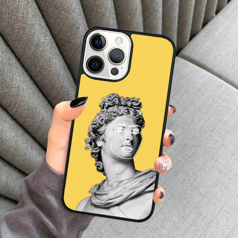 Plaster Statue Sculpture Quotes Phone Case For iPhone 17 Air 16 16e 15 13 14 Pro Max 11 12 Plus 2022 MAX Cover Coque