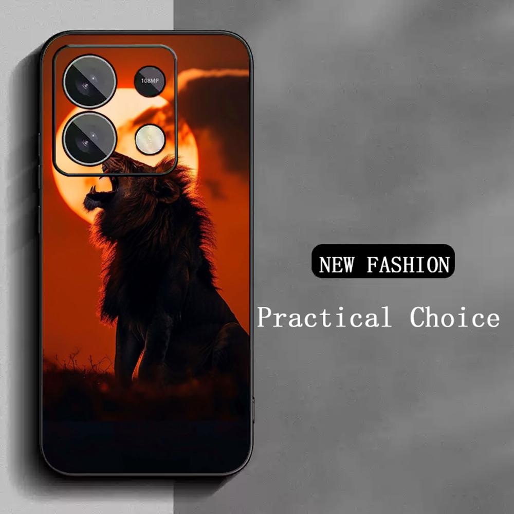 Cool king lion fashion design Phone Case For Redmi Note 14 13 12 11 Pro Plus S 5G 14C A3 Soft Black Phone Cover