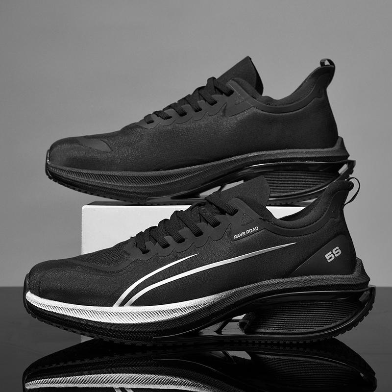 

Высококачественные кроссовки для марафона для мужчин и женщин, амортизирующие, сверхлегкие кроссовки, удобные, нескользящие, для тренировок и походов EU45 чёрный