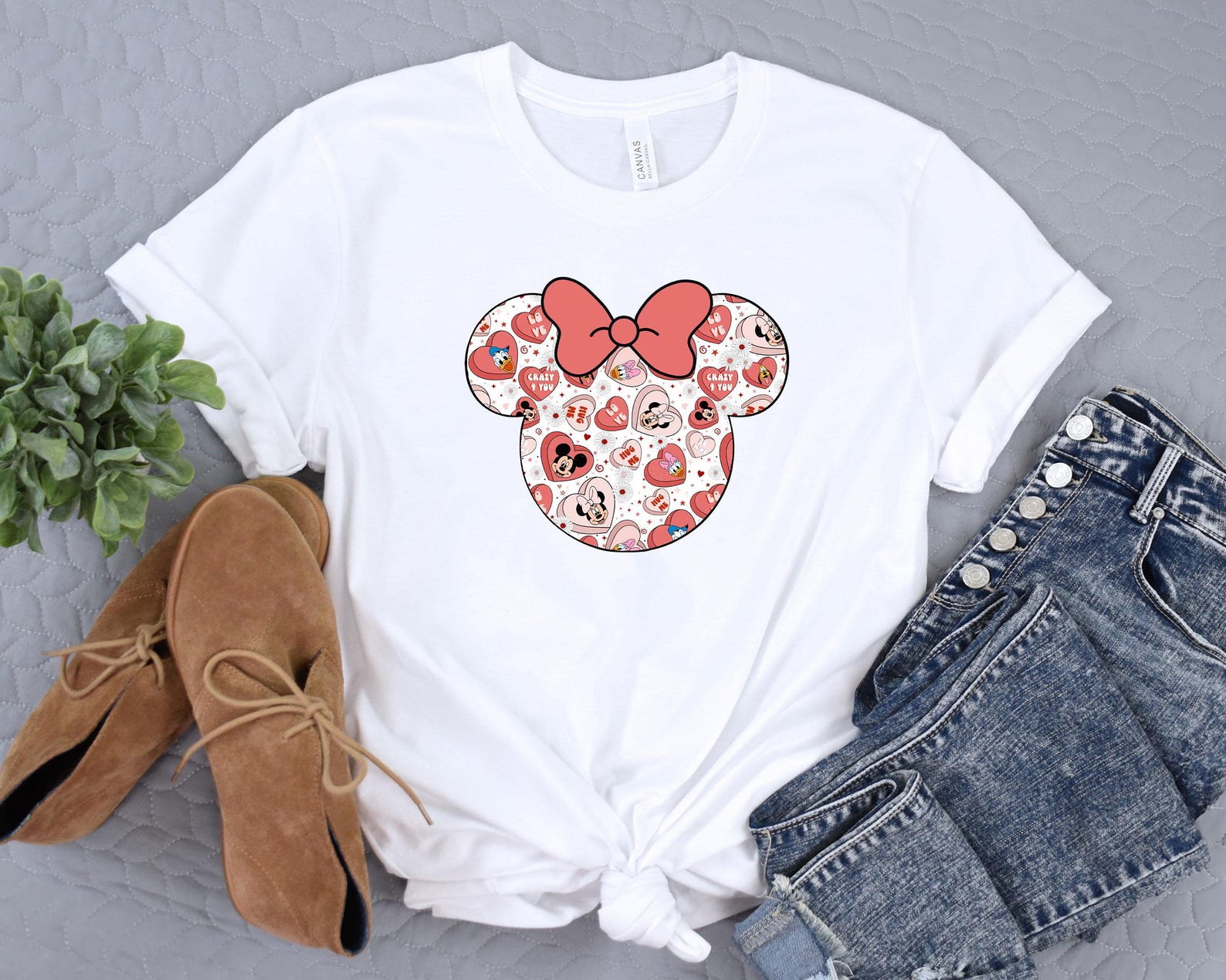 Disney Valentine Shirt, Minnie Ear Tshirt, Valentines Day Gift, Heart Shirt, Cute Lover Shirt,, Gift for her, Heart Shirt, Valentine Gift S