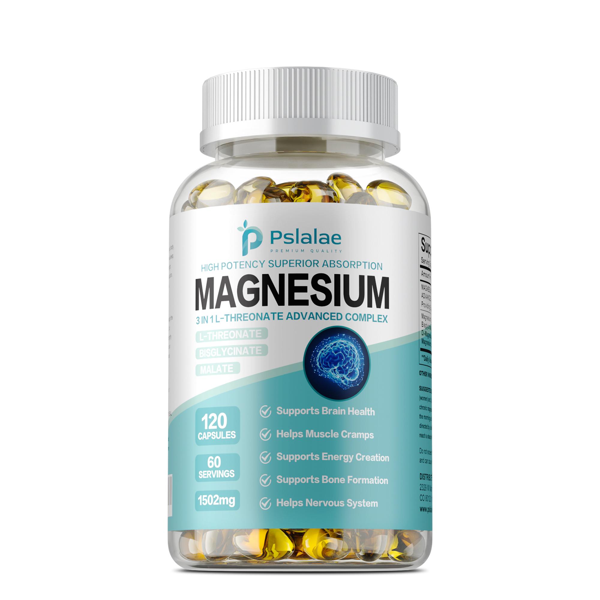 

L-Magnesium Threonate Complex Capsules: Maintain brain health, improve memory and attention. 120