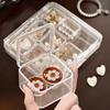 Grid Compartment Jewelry Storage Box Transparent Clear Multi-Grid Design Earring Display Case Plastic Material