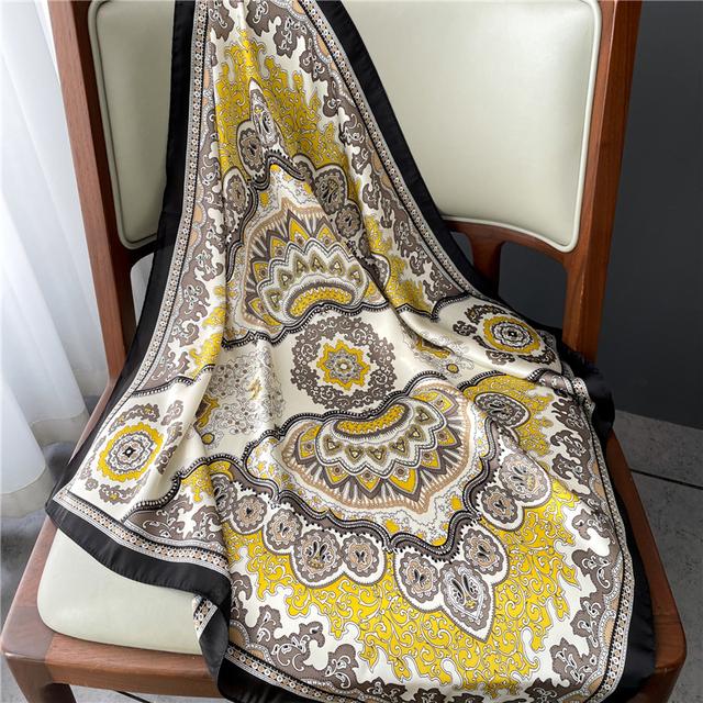 Neue 70*70cm Silk Satin Haar Schal Frauen Taschentuch Gedruckt Weibliche Quadratischen Kopf Bandana Kleinen Hals Schalldämpfer hijab Dame Mädchen