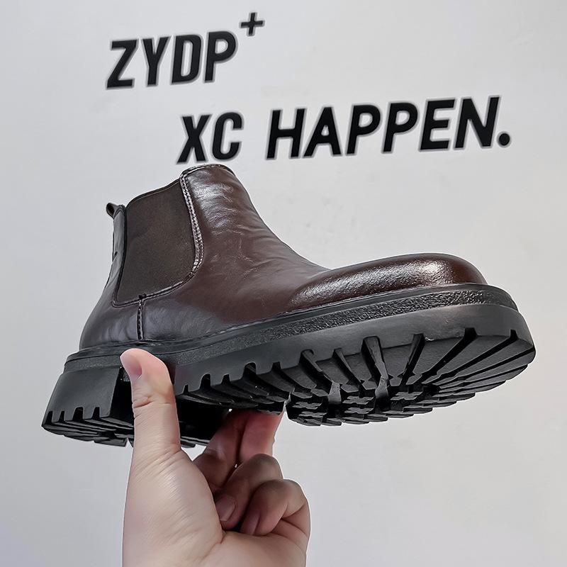 2024 New Men's Martin Boots Autumn Versatile Trend Set Feet One Pedal Thick-soled Height Increasing Men's Boots 2114-A