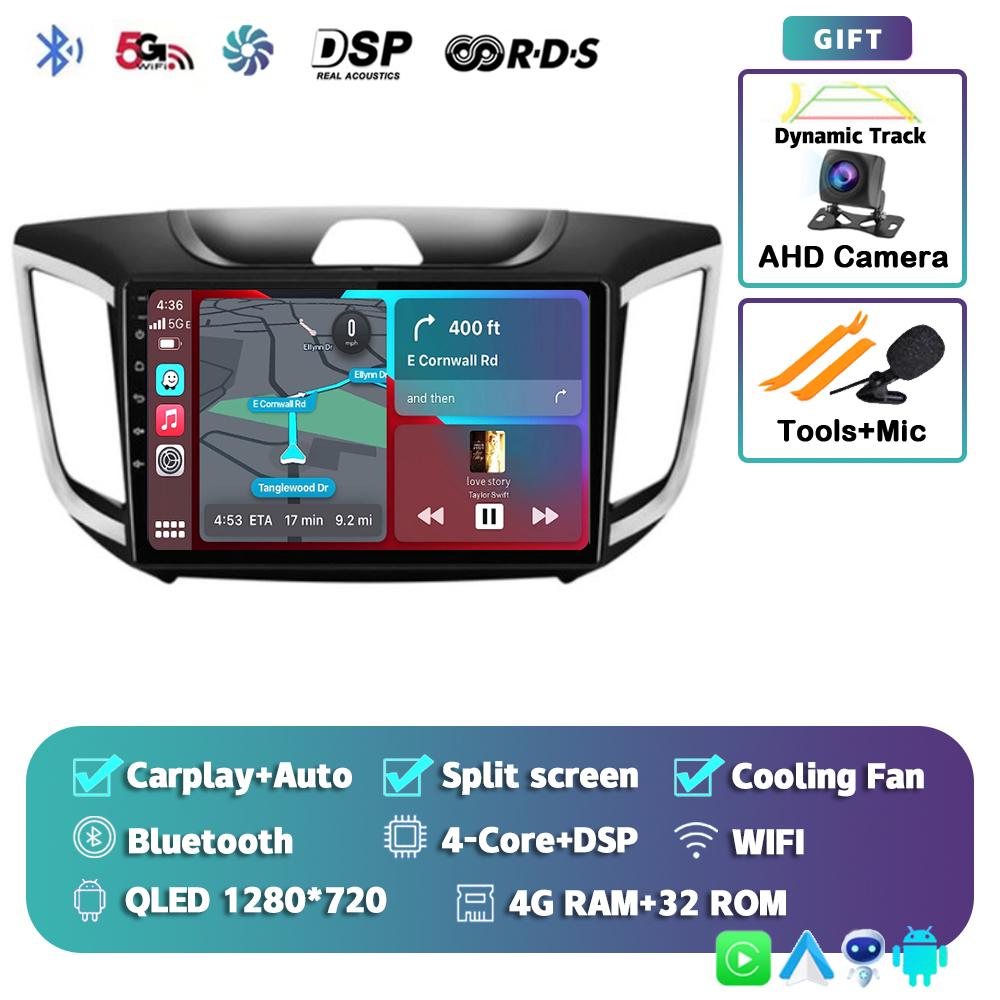 Android 14 Carplay Car Radio For Hyundai Creta ix25 2015-2019 Navigation GPS Multimidia Video Player 2din Head Unit Stereo