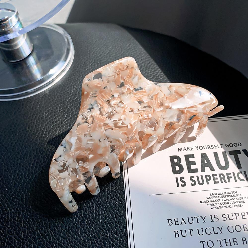 Hair Clip Fresh Acetate Hair Claw Solid Color Tortoiseshell Hair Claw Printing Shark Clip  Girls