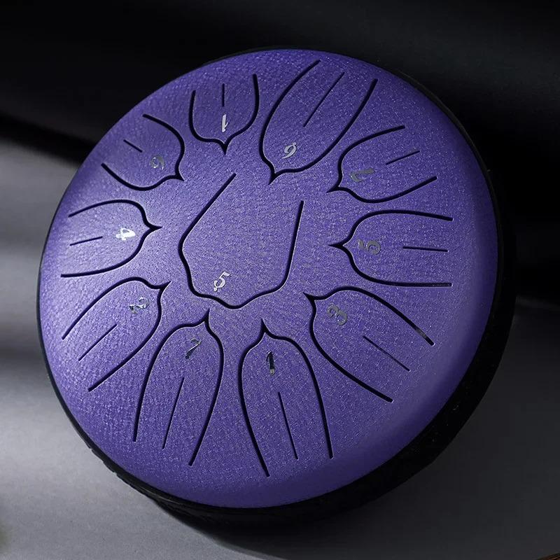 Portable Drum Professional Percussion Instrument 6 Inch 11 Note Meditation Sound Therapy Accessories Tongue Drums