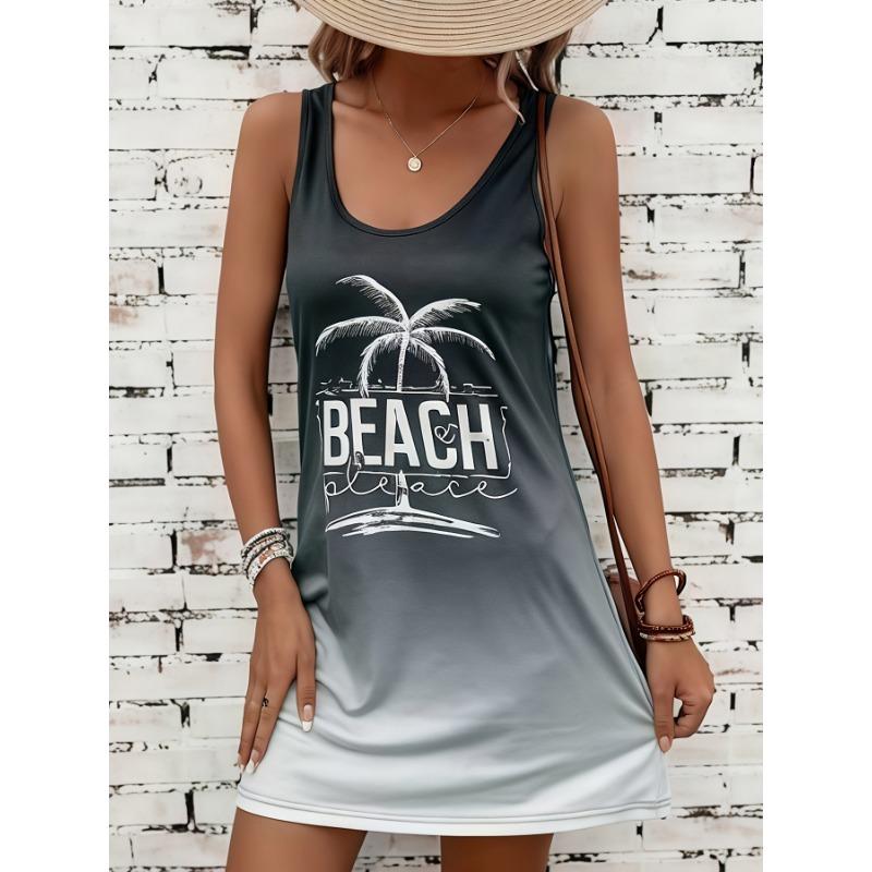 European and American fashion hot new hot style letter print vest dress