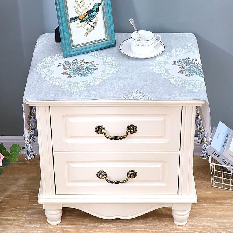 Microwave Oven Top Cover Dustproof Machine Protector Decorative Kitchen Appliance Cover - Grey Small Flower
